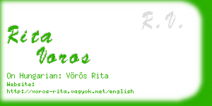 rita voros business card
